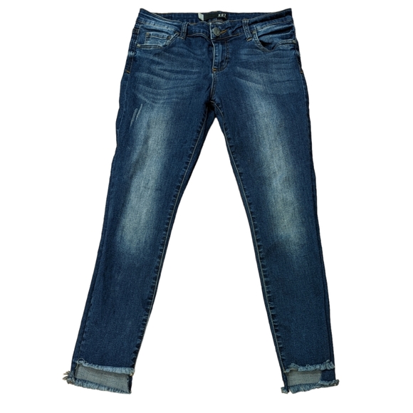 Kut from the Kloth Connie Ankle Skinny Raw Frayed High Low Hem Mid Rise Jeans - Picture 3 of 9